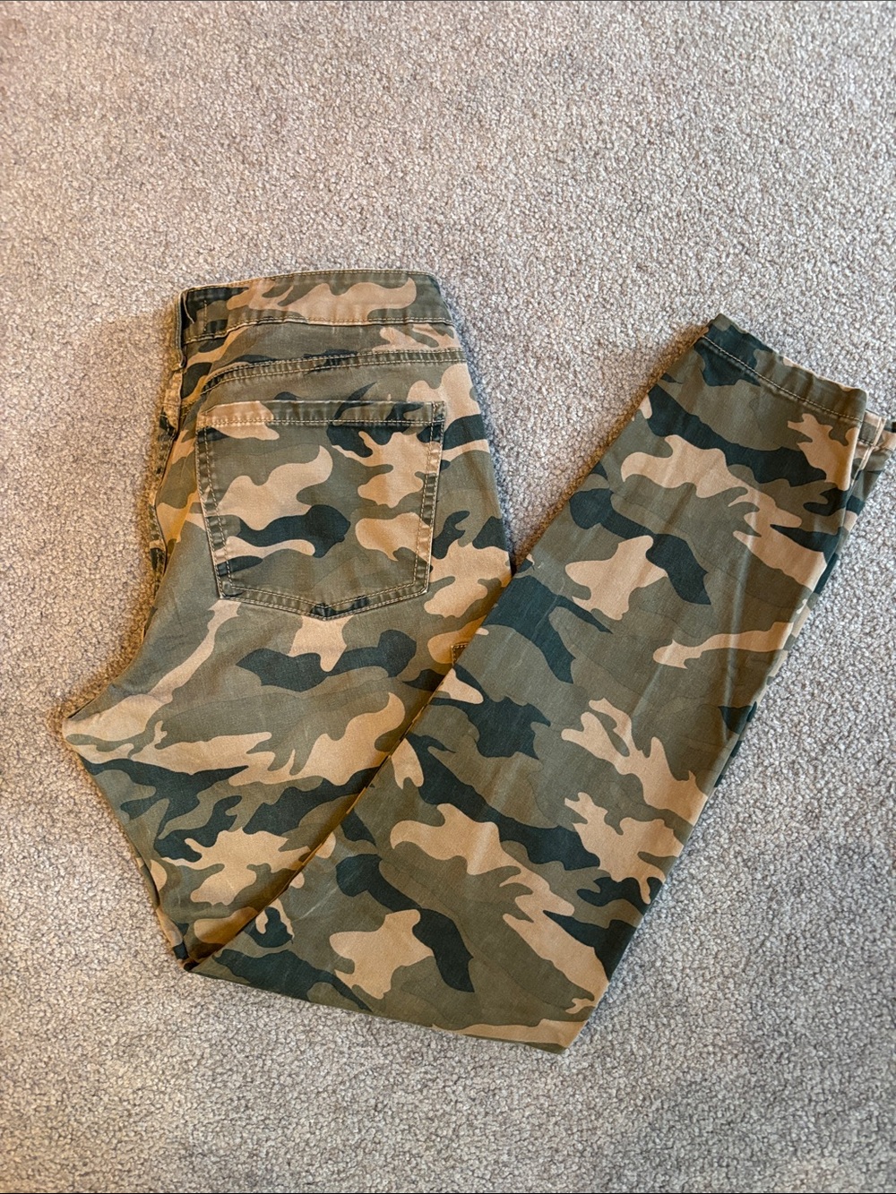SO Camo Skinny Pants in Olive Green and Tan
